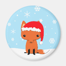 Christmas fox refrigerator magnets