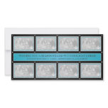 Christmas Frame Collage Baby Blue Black Photo Card Template