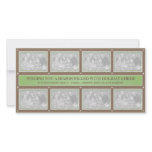 Christmas Frame Collage Green Brown Photo Greeting Card