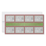 Christmas Frame Collage Green Red Custom Photo Card