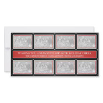 Christmas Frame Collage Red Black Picture Card