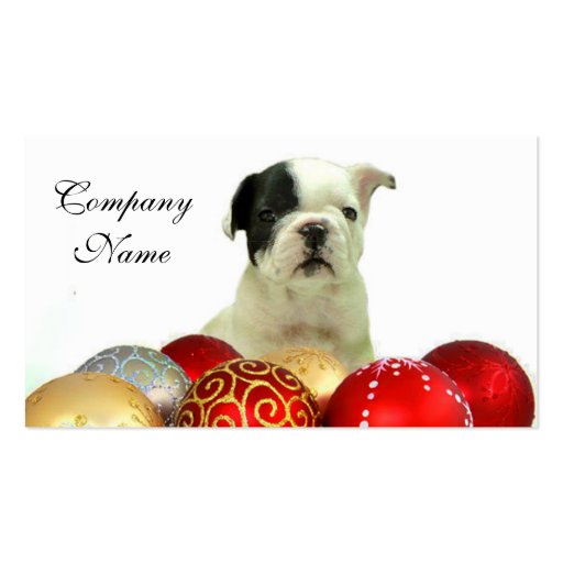 Christmas French Bulldog Business Card (front side)