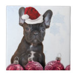 Christmas French Bulldog Ceramic Tiles