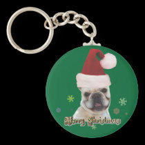 Christmas french bulldog keychain keychains