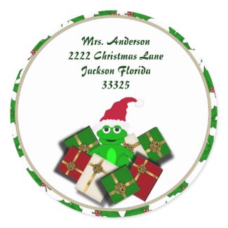 Christmas Frog and Address Stickers sticker