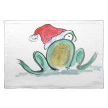 Christmas Frog, Sumi-e Placemat
