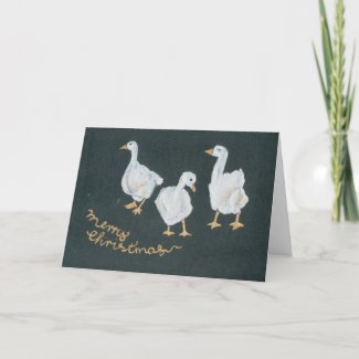 Christmas Geese Greeting Card card