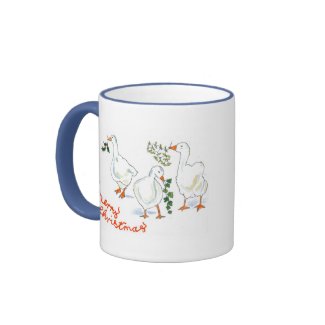 Christmas Geese Ringer Mug mug