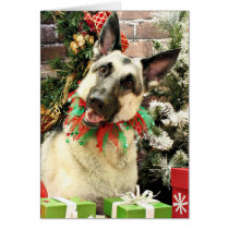 Christmas - German Shepherd - Reba Greeting Card