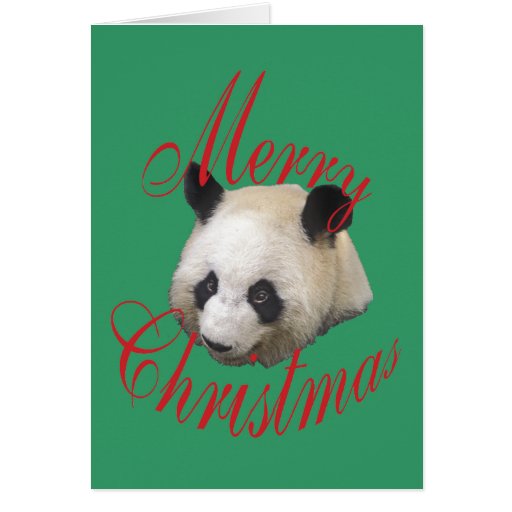 Christmas Giant Panda Greeting Cards
