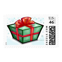 Christmas Gift Box Postage Stamps