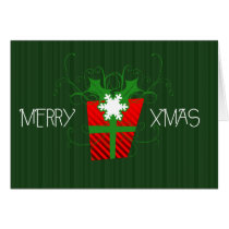 gift, present, swirls, xmas, christmas, joy, snowflake, december, celebration, winter, snow, leaves, holidays, Card with custom graphic design