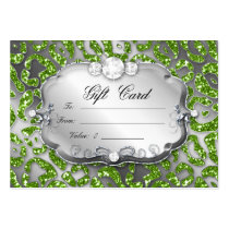 Christmas Gift Card Jewelry Zebra Green Leopard business cards
