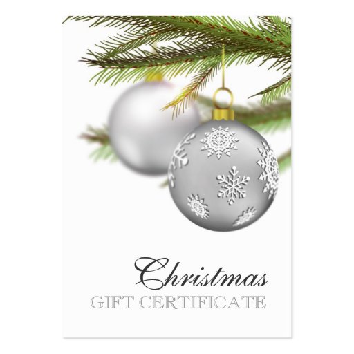 Christmas gift certificate business card template (front side)