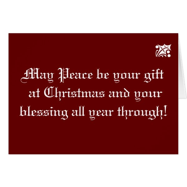 Christmas Gift of Peace Quote Greeting Card