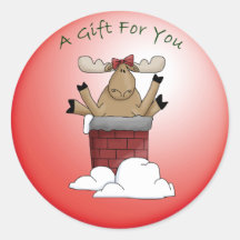Christmas Gift OOPS! Whimsical Moose Stickers