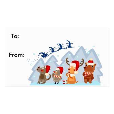 Christmas gift tag business cards