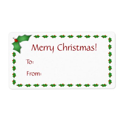 Christmas Gift Tag Labels