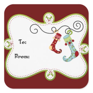 Christmas Gift tag Square Sticker