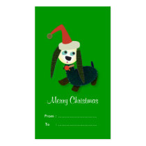 Christmas Gift tags: A cute green doggie business cards