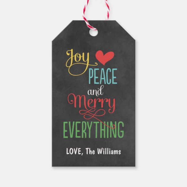 Christmas Gift Tags | Chalkboard Design Pack Of Gift Tags