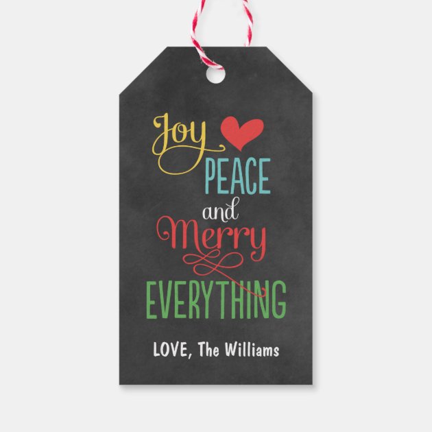 Christmas Gift Tags | Chalkboard Design Pack Of Gift Tags