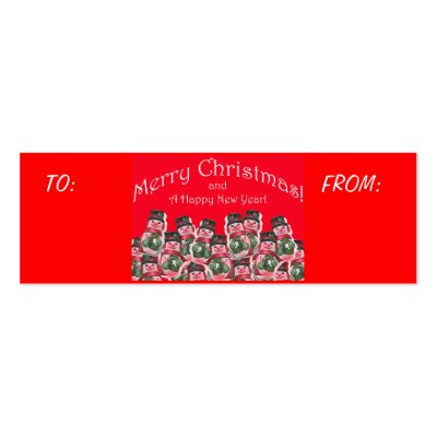 Christmas Gift Tags - Chocolate Snowman Business Card Templates by TastefulDesigns