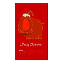 Christmas Gift tags: Hippo business cards