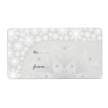 Christmas Gift Tags - Icy Gray Snowflakes Custom Shipping Labels