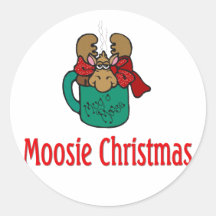 Christmas Gifts and T-shirts with Christmas Moose Stickers