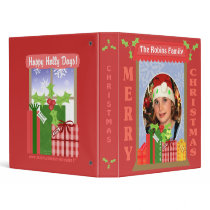 Christmas Gifts & Holly Photo Scrapbook Binder