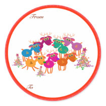Christmas Gifts Tags: seven deers II stickers by adellaandmella Christmas Gifts Tags: seven deers II stickers