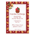 Christmas Gingerbread Cupcake Exchange Invitation invitations