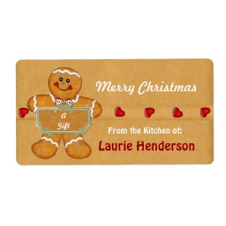 Christmas Gingerbread from the Kitchen of Labels label