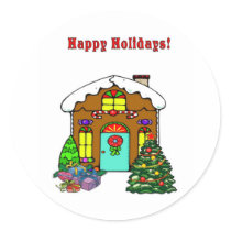 Christmas Gingerbread House and Happy Holidays stickers by bonfirechristmas Christmas Gingerbread House and Happy Holidays stickers