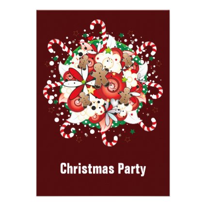 Christmas Gingerbread Man Bouquet Custom Invitations