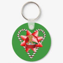 Christmas Gingerbread Man Bow Holiday Keychain by SmilinEyesTreasures Christmas Gingerbread Man Bow Holiday Keychain