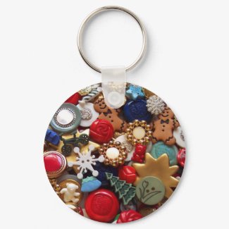 Christmas Gingerbread Men Buttons keychain
