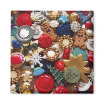 Christmas Gingerbread Men Buttons magnets