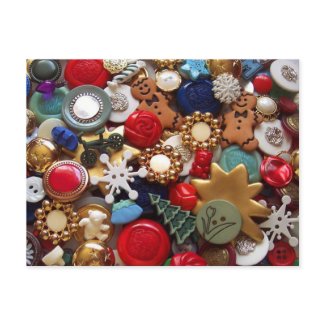 Christmas Gingerbread Men Buttons postcard