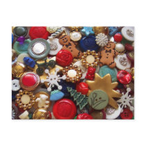 Christmas Gingerbread Men Buttons postcards