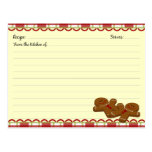 Christmas Gingerbread Recipe Cards Post Cards
