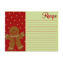 Christmas Gingerbread Recipe Cards postcards