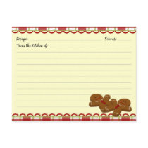 Christmas Gingerbread Recipe Cards postcards