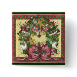 Christmas Gingerbread Wreath Button