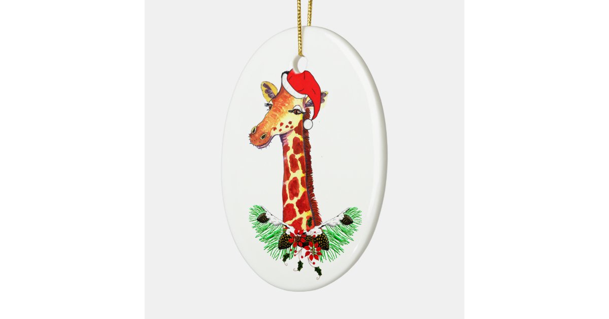christmas giraffe ceramic ornament zazzle christmas giraffe ceramic ornament zazzle