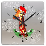 Christmas Giraffe Clocks