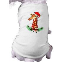 Christmas Giraffe Doggie Tee Shirt