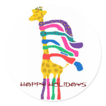 Christmas Giraffe, Happy Holidays stickers by marcya7 Christmas Giraffe, Happy Holidays stickers
