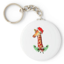 Christmas Giraffe Key Chain